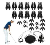 Genérico Golf Simulator Tees - Reusable Flexible Polyurethane Training Kit, Optical Tracking Friendly Stable Bases, Absorbing Low Profile Mat Wedges, High Tensile Tethers | For Hitting Kids