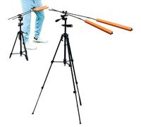 Genérico Golf Training Aid - Aluminum Alloy 360 Degree Adjustable Training Rod System with Foam Practice Arms and Smartphone Holder Tripod | Foldable 44.6cm to 120cm Teaching Equipment
