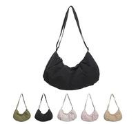 Genérico Good Totes Croissant Bag, Goodtotes Crescent Crossbody Bags, Casual Retro Commuter Canvas Bag (Black)