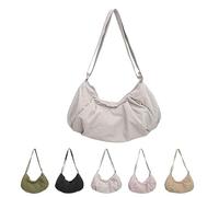 Genérico Good Totes Croissant Bag, Goodtotes Crescent Crossbody Bags, Casual Retro Commuter Canvas Bag (Beige)