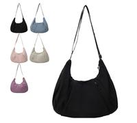 Genérico Good Totes Croissant Bag, Goodtotes Large Croissant Crossbody Bag, Nylon Waterproof Croissants Bags, Adjustable Strap (Black)