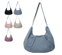 Genérico Good Totes Croissant Bag, Goodtotes Large Croissant Crossbody Bag, Nylon Waterproof Croissants Bags, Adjustable Strap (Blue)