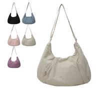 Genérico Good Totes Croissant Bag, Goodtotes Large Croissant Crossbody Bag, Nylon Waterproof Croissants Bags, Adjustable Strap (Off White)