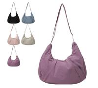 Genérico Good Totes Croissant Bag, Goodtotes Large Croissant Crossbody Bag, Nylon Waterproof Croissants Bags, Adjustable Strap (Purple)