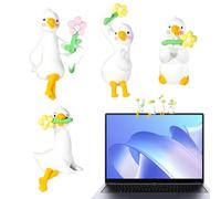 Genérico Goose for Computer Screen 4 Pieces Resin Animal Figurines