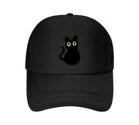 Genérico Gorra de béisbol para Hombres, Gata Negra Mono con Grandes Ojos Amarillos, Gorra de béisbol Gorra de tamaño Grande, Gorra Graciosa con Capucha, Gorras para Hombres, para Hombres
