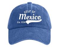 Genérico Gorra de béisbol para mujer de mezclilla lavada, con estampado de la costa del Golfo, estilo pescador, efecto desgastado, gorra