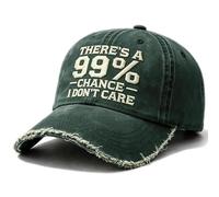 Genérico Gorra de papá Bordada Hay un 99% de Posibilidades de Que no me importe, Ajustable, desgastada, Bordada, No me Importa (Dark Green)