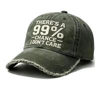 Genérico Gorra de papá Bordada Hay un 99% de Posibilidades de Que no me importe, Ajustable, desgastada, Bordada, No me Importa (Army Green)