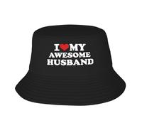 Genérico Gorra De Pescador Amo Mi Increíble Esposo Gorra Senderismo | Gorra De Pescador Anti-Uv Unisex Beach Bucket Hat Para Playa Senderismo Viajes Buckets Hat