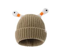 Genérico Gorra Invierno Gavroche Pequeño Sombrero Divertido Sombrero Hecho a Mano con Ojo Puede ser estirado Paraguas Tété, caqui, Talla única