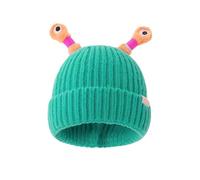 Genérico Gorra Marca Brillante Pequeño Sombrero Divertido Sombrero Hecho a Mano con Ojo Se Puede Estirar Melón Niño Negro, azul celeste, Talla única