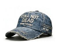 Genérico Gorra «Still Not Dead» Gorra «Hard to Kill» de béisbol Ajustable con Frase Divertida y Efecto Desgastado, Negra, humorística de béisbol (Azul)