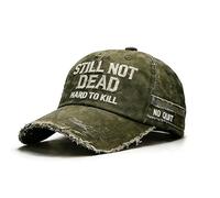 Genérico Gorra «Still Not Dead» Gorra «Hard to Kill» de béisbol Ajustable con Frase Divertida y Efecto Desgastado, Negra, humorística de béisbol (Verde)