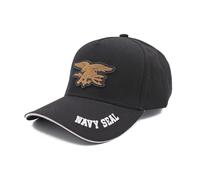 Genérico Gorra Táctica Navy Seal, Negra con Parche PVC, Ajuste Regulable, Algodón Transpirable