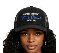 Genérico Gorra Trucker Azul Obrero con Dólar,Gorro Transpirable De Malla Divertido,Sombrero De Béisbol Divertido | para Construcción Taller Fin de Semana Senderismo Acampada Aire Libre Parque Jardín