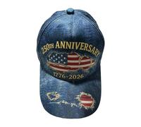 Genérico Gorras Conmemorativas - Tela, Sombrero Patriótico 1776-2026, Ajustable | Gorras patrióticas conmemorativas número 250 para los Veteranos patriotas Día de los Caídos del 4 de Julio