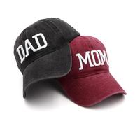 Genérico Gorras de béisbol mamá y papá con Bordado 3D Pareja algodón Premium Ajustables Regalo Ideal para Padres Parejas Actividades diarias e Interiores