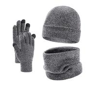 Genérico Gorro Bufanda Guantes Mujer,Gorro De Invierno para Hombre Y Mujer Bufanda MáS CáLida Conjunto De Guantes con Pantalla TáCtil Conjunto De Gorro De Punto Grueso con Cuello MáS CáLido