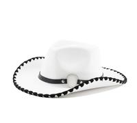 Genérico Gorro Cowboy Mujer Hombre,Sombrero Western Atemporal con Banda SintéTica Y Estilo Vaquero CláSico Un Sombrero Distintivo con ala Ancha para Uso Diario Y Ocasiones Especiales