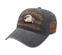 Genérico Gorro de 250º Cumpleaños | Gorra de Celebración 250 Aniversario,Gorra Conmemorativa de Recuerdo | para Vacaciones, Oficina, Colegio, Uso Diario, Camping, Senderismo,