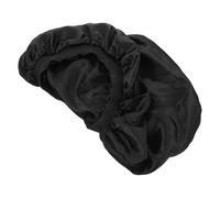 Genérico Gorro de Dormir de Satén para Mujer con Borde Elástico Negro, Doble Capa, Reutilizable y Cómodo para Envolver el Cabello Noche en Casa
