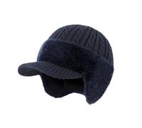 Genérico Gorro De Pelo Mujer,Gorro TéRmico De Invierno con Orejeras Forrado con Forro Polar Resistente Al Viento Y De Punto Grueso Ideal para Deportes Al Aire Libre