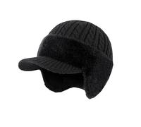 Genérico Gorro De Pelo Mujer,Gorro TéRmico De Invierno con Orejeras Forrado con Forro Polar Resistente Al Viento Y De Punto Grueso Ideal para Deportes Al Aire Libre