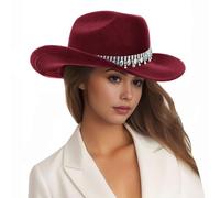 Genérico Gorro De Verano Mujer,Sombrero De Copa De Jazz para Hombres Y Mujeres Sombrero De Vaquero Occidental Sombrero De Novia con Destellos Sombrero De Copa Loco Europeo Y Festivo