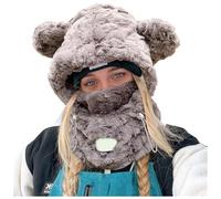 Genérico Gorro Guantes Y Bufanda Mujer,Capucha De Esquí Esquí Polar TéRmico Capucha De Esquí Invierno Loco Gorro De Invierno Viento Invierno Gorro con Capucha