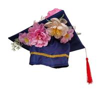 Genérico Gorro Infantil Tradicional Chino médico Birrete graduación Floral académico Cuadrado Unisex para niños (3-14 Years)