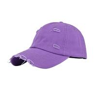 Genérico Gorro Mujer, Béisbol De Color Sólido con De Mezclilla Lavada Y Vieja Destruida De Mezclilla para Hombres Y Mujeres
