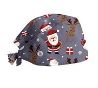 Genérico Gorro Quirurgico Navidad Gorros Quirurgico Color Liso Turbante Ajustable Enfermera Quirofano de Cirugía para Pelo Largo Corto Gorro de Trabajo de Cocina Unisex