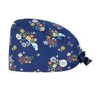 Genérico Gorro quirúrgico Reutilizable para médico Turbante Profesional de algodón Femenina Unisex Durante cirugía clínica (Navy, One Size)