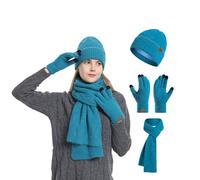 Genérico Gorro Y Bufanda Mujer,Conjunto De Tres Gorros De Punto Que Se Pueden Usar con Pantallas TáCtiles Y TeléFonos MóViles En Invierno Incluye Gorros De Lana Gruesos Y CáLidos Y Bufandas
