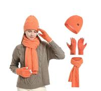 Genérico Gorro Y Bufanda Mujer,Conjunto De Tres Gorros De Punto Que Se Pueden Usar con Pantallas TáCtiles Y TeléFonos MóViles En Invierno Incluye Gorros De Lana Gruesos Y CáLidos Y Bufandas