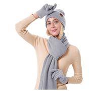Genérico Gorro Y Bufanda Mujer,Gorro De Invierno para Hombre Y Mujer Bufanda MáS CáLida Guantes con Pantalla TáCtil Conjunto De Gorro De Punto Grueso con Cuello MáS CáLido
