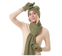 Genérico Gorro Y Bufanda Mujer,Gorro De Invierno para Hombre Y Mujer Bufanda MáS CáLida Guantes con Pantalla TáCtil Conjunto De Gorro De Punto Grueso con Cuello MáS CáLido