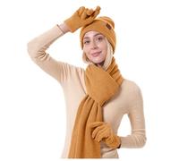 Genérico Gorro Y Bufanda Mujer,Gorro De Invierno para Hombre Y Mujer Bufanda MáS CáLida Guantes con Pantalla TáCtil Conjunto De Gorro De Punto Grueso con Cuello MáS CáLido