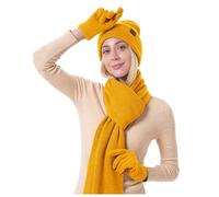 Genérico Gorro Y Bufanda Mujer,Gorro De Invierno para Hombre Y Mujer Bufanda MáS CáLida Guantes con Pantalla TáCtil Conjunto De Gorro De Punto Grueso con Cuello MáS CáLido