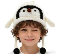 Genérico Gorros De Animales Para Niños - Gorro De Pingüino Suave Disfraz Gorro De Invierno, De Invierno Con Orejeras Abatibles Y Forro Abrigado - Infantil para Vacaciones Senderismo Niños y Niñas