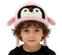 Genérico Gorros De Animales Para Niños,Gorro de Punto Suave de Pingüino | Gorro De Peluche Con Orejeras Abrigado - Infantil para Vacaciones Senderismo Niños y Niñas