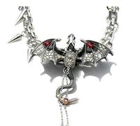 Genérico Gothic Imprisoned Flying Dragon Necklace, 2026 New Dragon Jewelry for Women Men, Cool Punk Pendant Flying Dragons Necklace,Premium Gift for Loved Ones And Friends