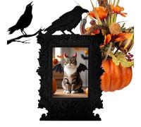 Genérico Gothic Picture Frame, Vintage Spooky Halloween Photo Display, 9.25x5.59x0.71 Inches Haunted House Decoration for Bedroom, Apartment, Dorm, Offices, School and Parties Home Decor