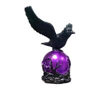 Genérico Gothic Raven Lighting Fixture - Resin Vintage Table Decoration, Spooky Artistic Accent Piece, Crafted Structure, Soft Ambient Glow Effect, Decorative Display Item | Home Bedroom Living