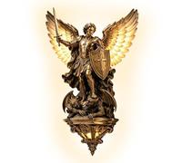 Genérico Gothic Wall Sconces - Resin Angel LED Wall Night Light, Medieval Decorative Lamp | Vintage Ambient Lighting For Living Room Bedroom Study Dorm Apartment Hotel Restaurant Decor