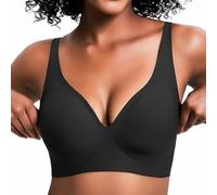 Genérico Gotreflect Jelly Bra, Gotreflect Jelly Wireless Womens Comfortable Wireless Bras, Plus Size Soft Supportive Bra (Black,XXL)