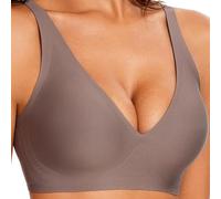 Genérico Gotreflect Jelly Bra, Jelly Wireless Womens Comfortable Wireless Bras, Deep V Push up Breathable Seamless Bras (Gray,M)