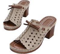 Genérico Graddi Archrelief Sandals, Fashionable Hollow For Women, Comfortable Orthopedic Platform Chunky Heels Sandal (KHAKI,36)