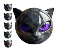 Genérico Graddi Atelier Cat, Black Cat Stone Sculpture Head, Luxury Black Cats Stone Statue Head with Green Eyes, Hand-Carved Art Piece, Elegant Home Decor (E)